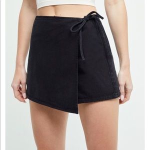 pacsun denim wrap skort